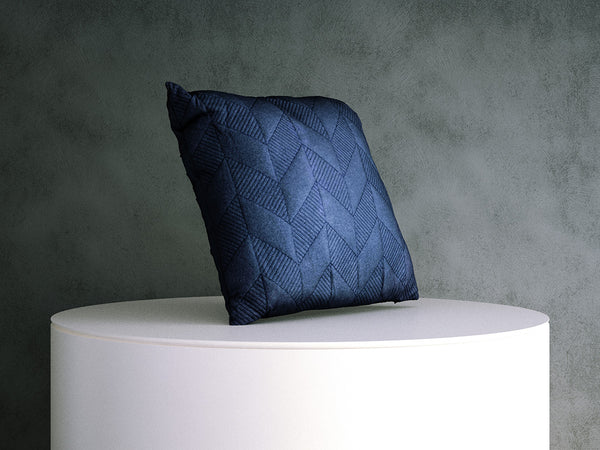 Cushion - Blue Pattern Stitched