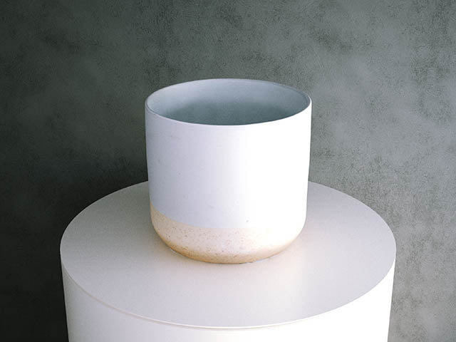 Concrete Pot - Cream two-tone