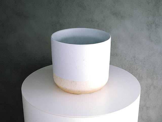 Concrete Pot - Cream two-tone