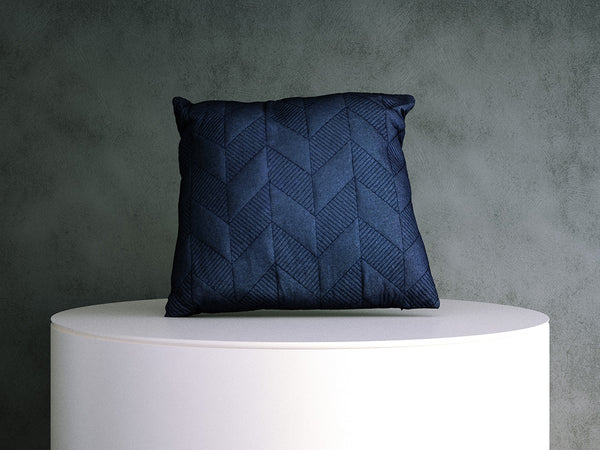 Cushion - Blue Pattern Stitched