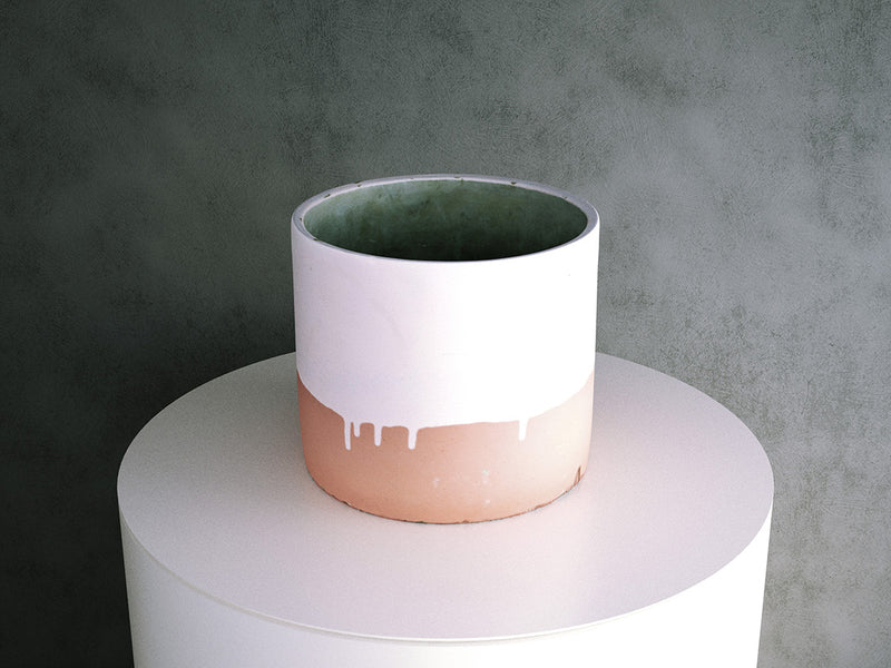 Concrete Pot - Pink two-tone