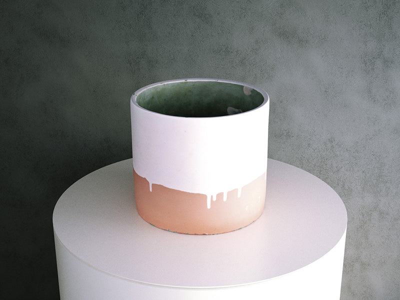 Concrete Pot - Pink two-tone